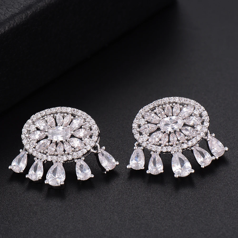 Женские овальные серьги Siscathy вечерние капли с покрытием из фианита корейские