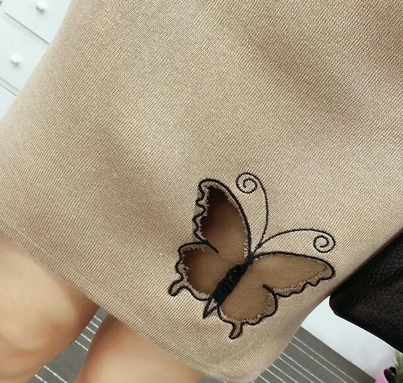 Женский вязаный костюм для женщин осень 2019 новинка с рисунком бабочки полный