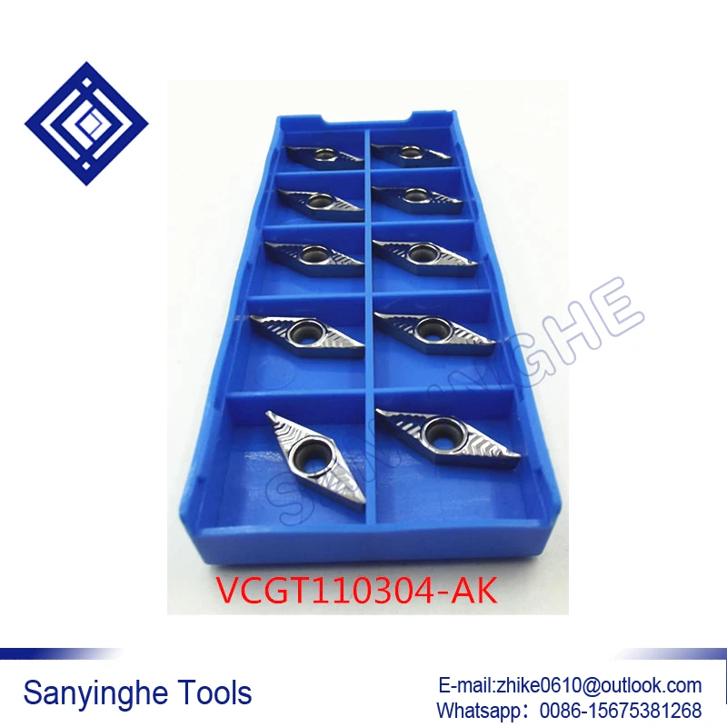 

50pcs/lots VCGT110302-AK HO1 / VCGT110304-AK HO1 / VCGT110308-AK HO1 cnc carbide turning inserts