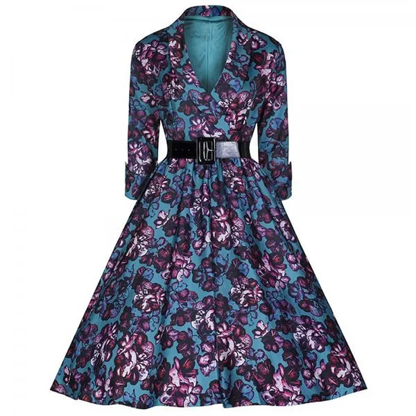 S-XXL Одри Хепберн Vestito далле Donne Ретро Винтаж 1950 s 60 рокабилли floreale качели vestiti fiocco-