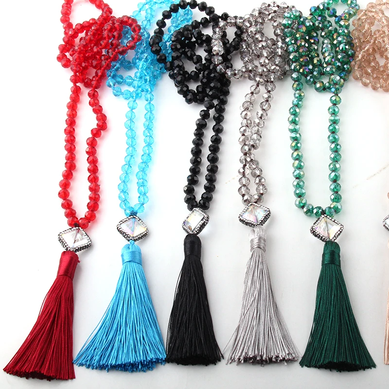 MOODPC модное богемное Ювелирное стекло с длинными узелками и кристаллами