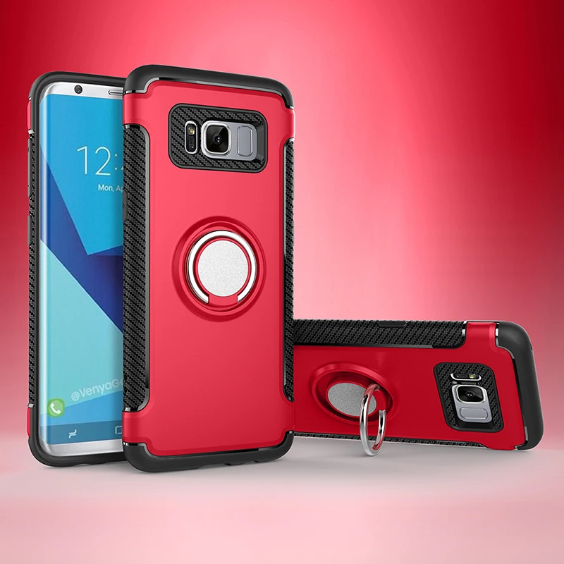 Магнитный автомобильный держатель, Роскошный чехол для samsung S7 Edge S8 S9 Plus J3 J5 J7 J2 Prime, Противоударная задняя крышка