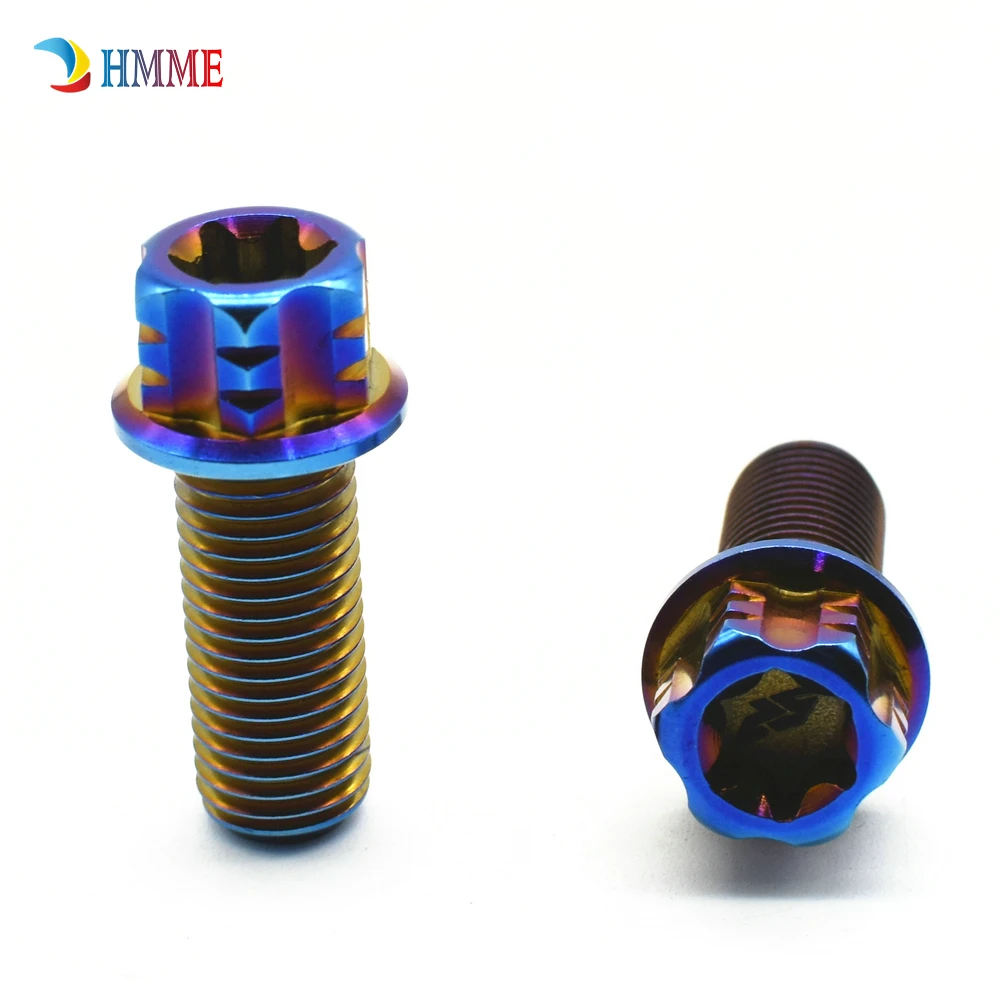 Титановые болты M6 M8 M10 мотоциклетные суппорты тормозной синий фланец Torx головка титановые винты Ti крепеж 2 шт