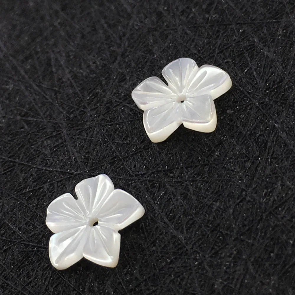 10 мм резная белая ракушка цветок амулеты центр просверленные 5 лепестков