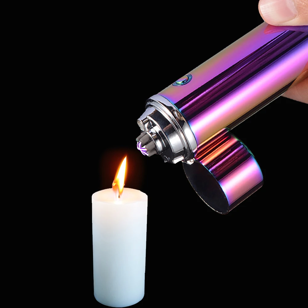 Шесть крест дуги металлический Перезаряжаемые USB зажигалки 6 дуги электронная сигарета с питанием от прикуривателя с Плазменные зажигалки импульсный