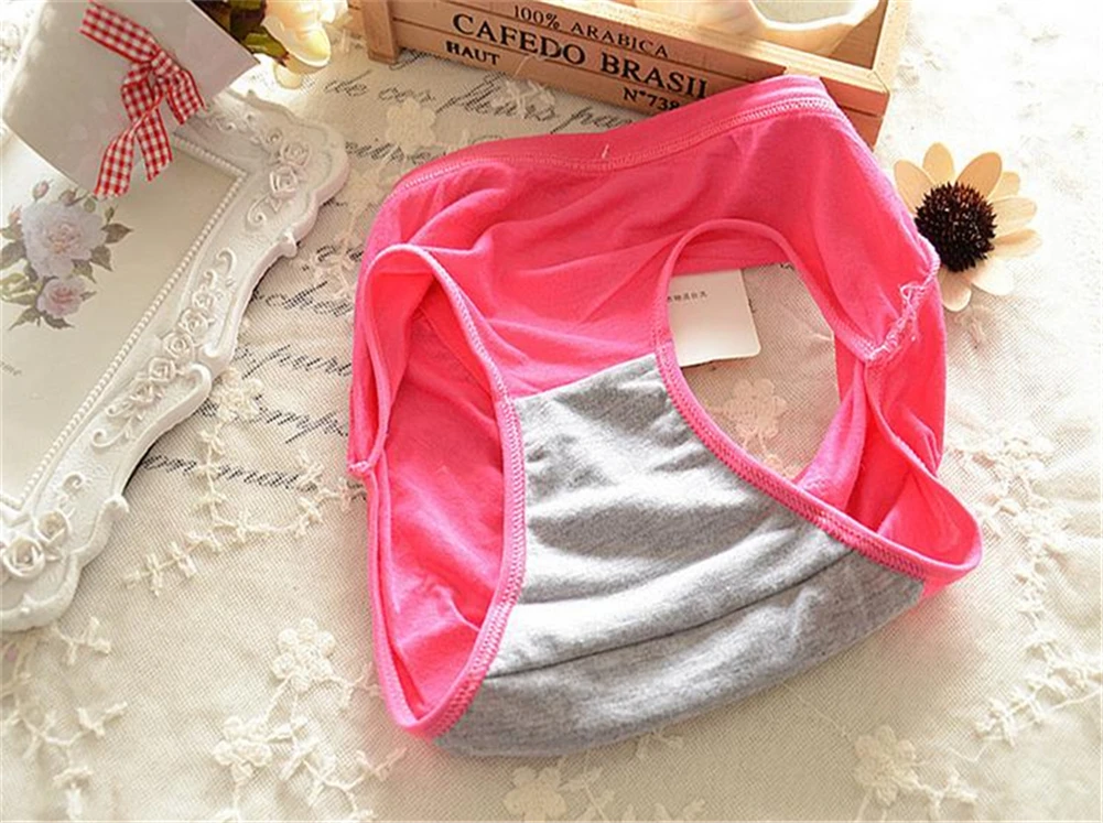 4 Pcs Packed Menstrual Period Cotton Girl Women Briefs Panties Underpants Lingerie Underwear S/M |