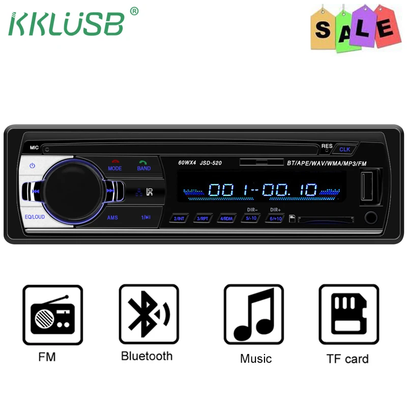 Радио Стерео bluetooth Авторадио JSD 520 стерео аудио usb aux mp3 рекордер oto teypleri Авто 1 din tiguan