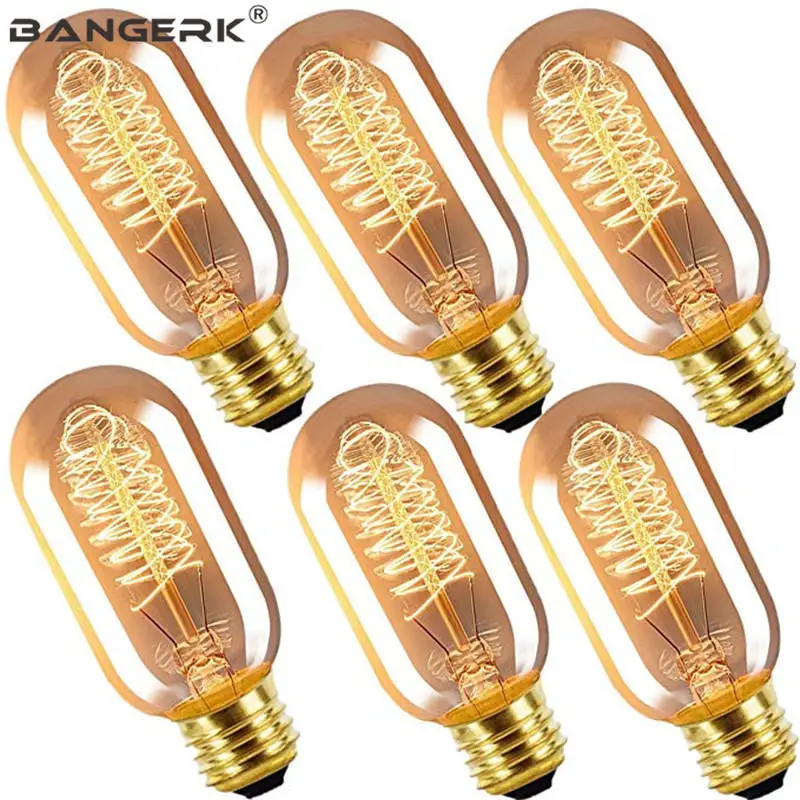6 pcs Ретро Edison led светильник лампочка T45 110V 220V 40W E27 база античная лампа-бомбилья Винтаж Декор лампы накаливания для дома светильник Инж - Цвет: 6 pcs
