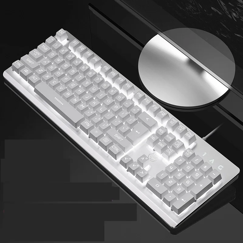hxsj Langtu V1 USB Проводная Регулируемая Мультимедийная Игровая клавиатура с подсветкой матовая металлическая панель подвесной брелок