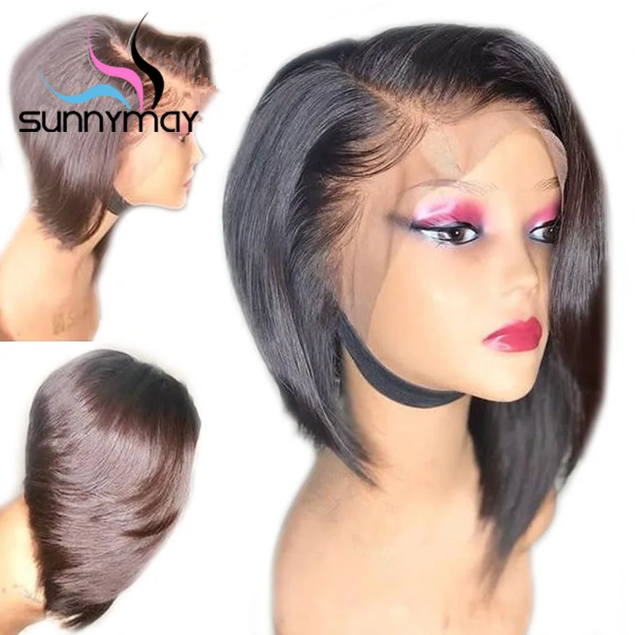 Sunnymay 13x4 короткий боб парик предварительно выщипанные кружевные передние