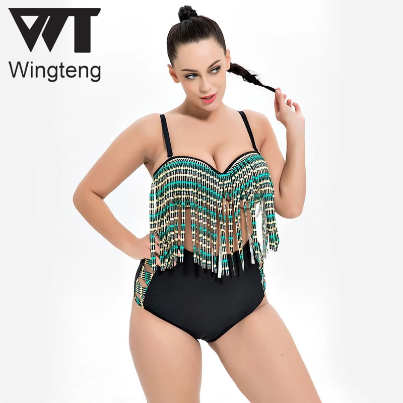 Wingteng 2018 Бразильское бикини с высокой талией большие купальники женское