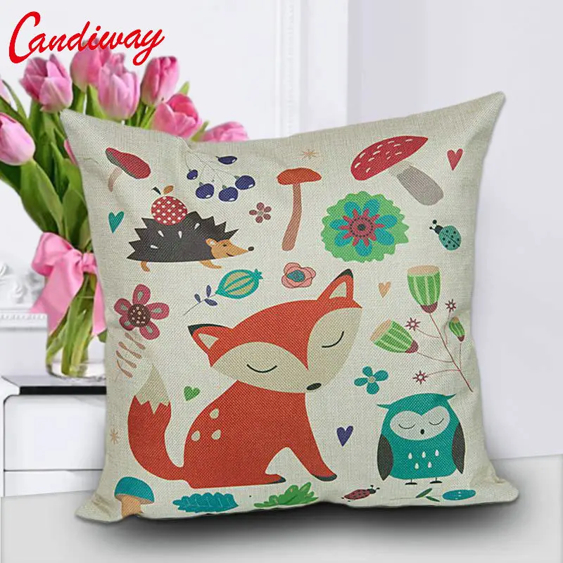 Наволочка для подушки желтого цвета лиса гриб|pillow case|cushion pillow casepillow case red |