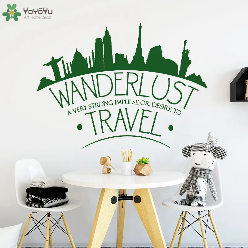 Настенная Наклейка с надписью Travel world Цитата вдохновляющие Нью Йорка виниловые