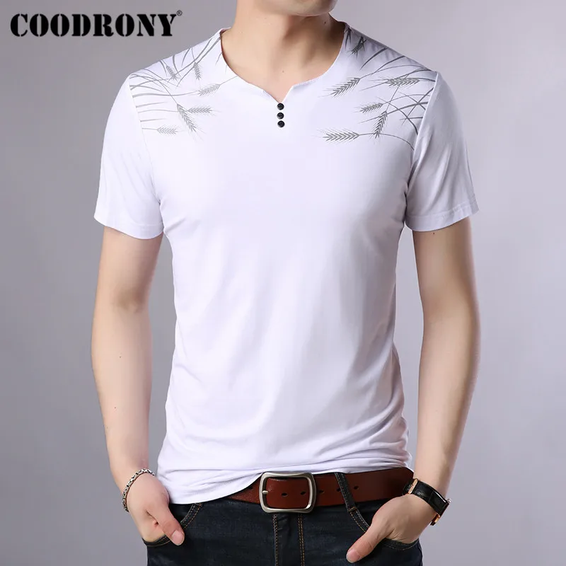 COODRONY, уличная футболка с коротким рукавом, Мужская одежда, лето, Новое поступление, футболки, повседневные, с воротником, футболка для мужчин S95095