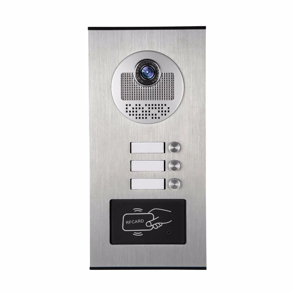 

SmartYIBA Wired Video Door Bell Camera for 3 Apartment Intercom System CMOS IR-Cut Night Vision Outdoor Camera Video Doorphone