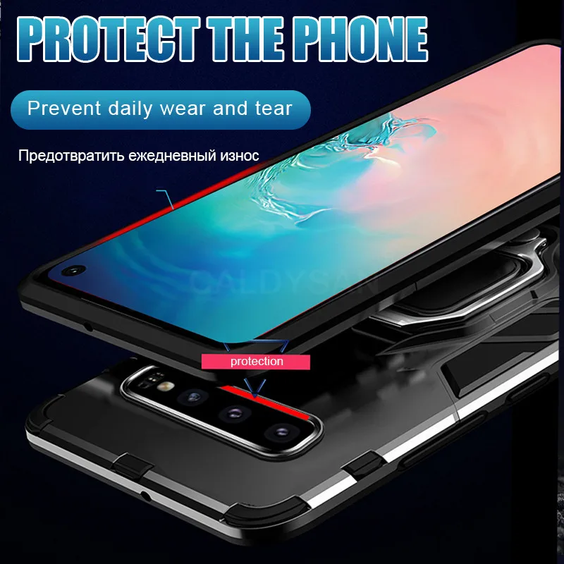 Роскошный мягкий чехол с магнитным кольцом для Samsung Galaxy S10E S8 S9 Plus Note 8 9