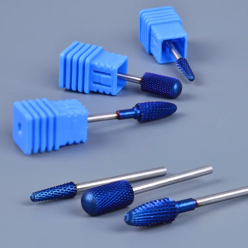 

1PC Tungsten Carbide Drill Bit 6 Styles Blue Flame Round Head 3/32" Manicure Electric Nail Art Salon Files Accessories