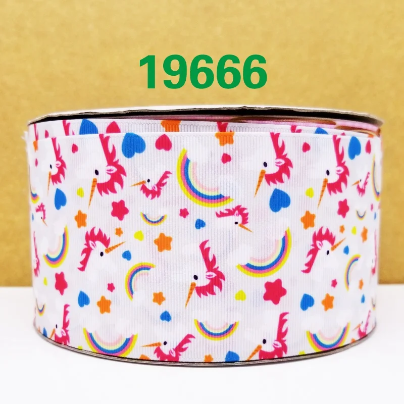 Бесплатная доставка 50 ярдов Единорог печатных grosgrain ленты 19666|Ленты для шитья| |