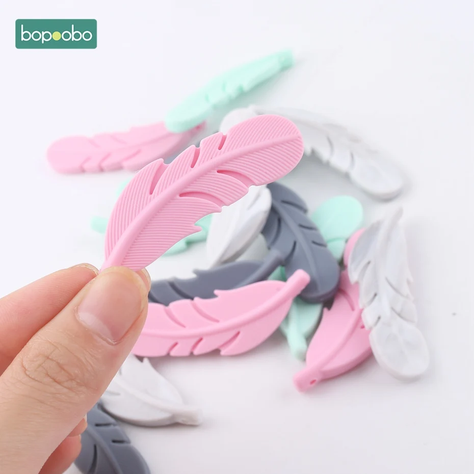 Bopobo 2 шт Силиконовые Бусины Jouet зубные перья пищевая пустышка для прорезывания зубов цепочка для прорезывания зубов силиконовые бусины для прорезывания зубов