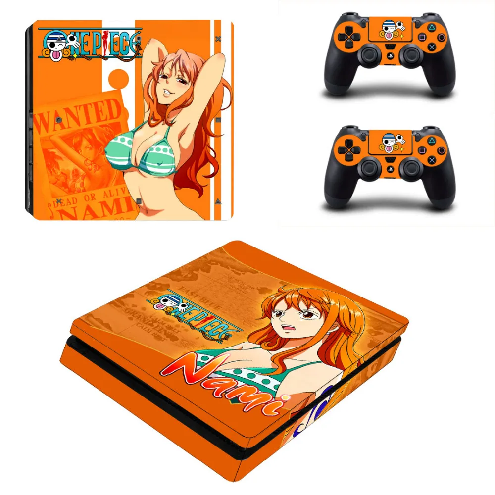 Аниме One Piece Luffy Decal PS4 Slim Skin Sticker для консоли Sony PlayStation 4 и 2 контроллеров Vinyl|stickers