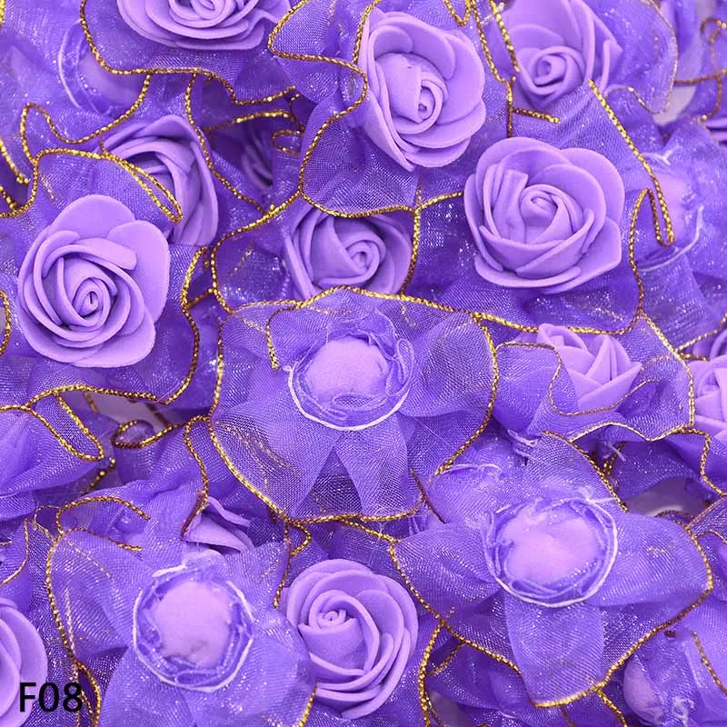 purple 20 шт. мини 3 см пенопластовая Шелковая Роза искусственная букет цветов белая бежевая Роза свадебное украшение цветок Скрапбукинг искусственный цветок Роза - Цвет: purple