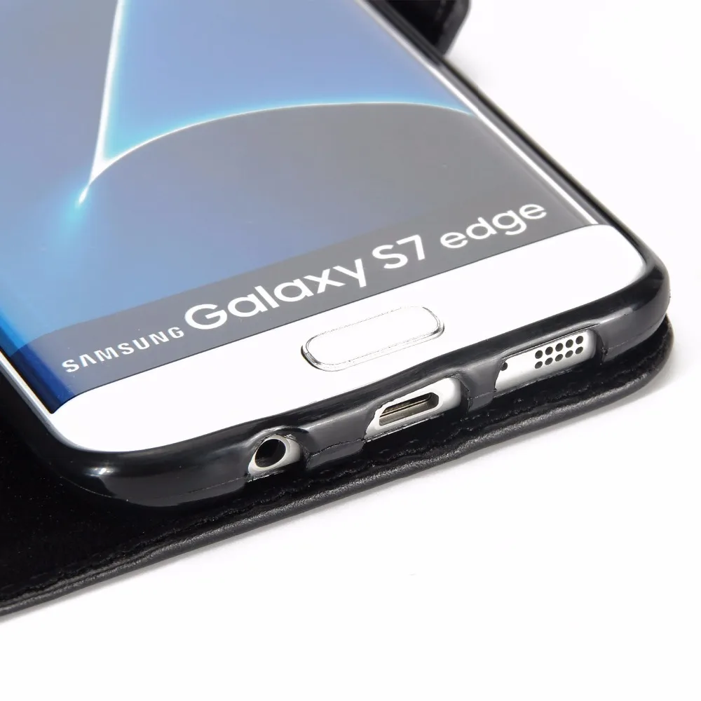 Хорошее качество кожаный чехол для телефона Samsung Galaxy S7 Edge СТЕНД слот карт памяти