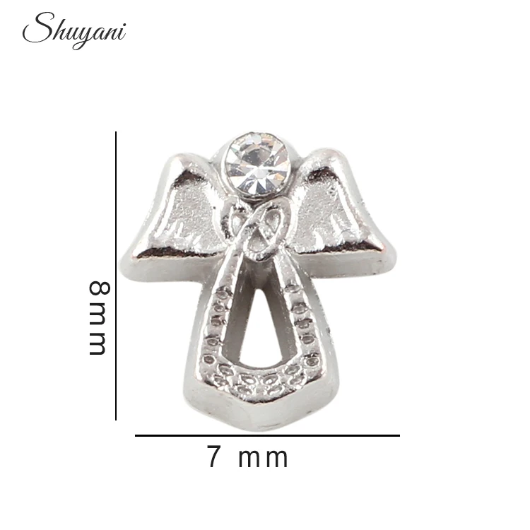 F491 серебряные подвески хрустальные Крылья ангела Плавающие Медальоны Подвески