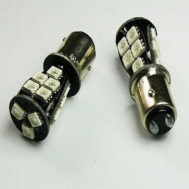 Бесплатная доставка 10 шт./лот P21/5 Вт 380 BAY15D 1157 Rouge 18 Smd Can Bus LED Feux Stop Ampoules Voiture|ampoule
