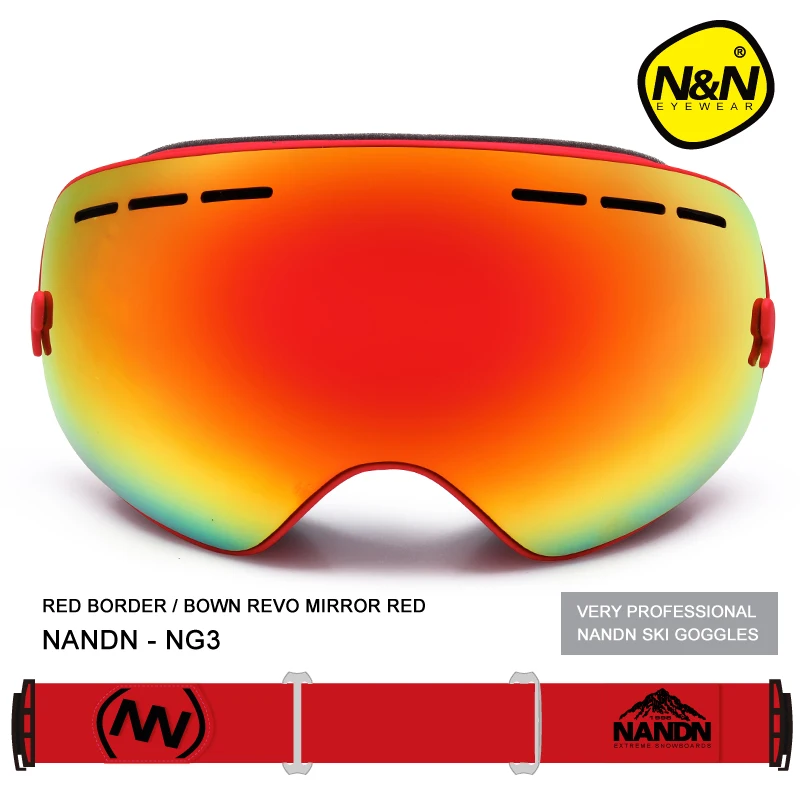 NANDN лыжные очки сноуборд двухслойные UV400 Анти-туман большие Лыжные маски очки катание на лыжах