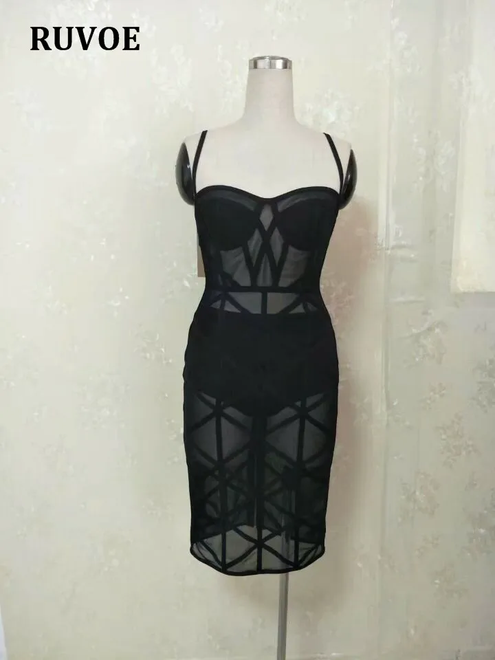 

Sexy Party Dress Robe Femme Spaghetti Straps Lace Bandage Dresses Black Backless Mini Summer Dress Vestidos De Festa H-584