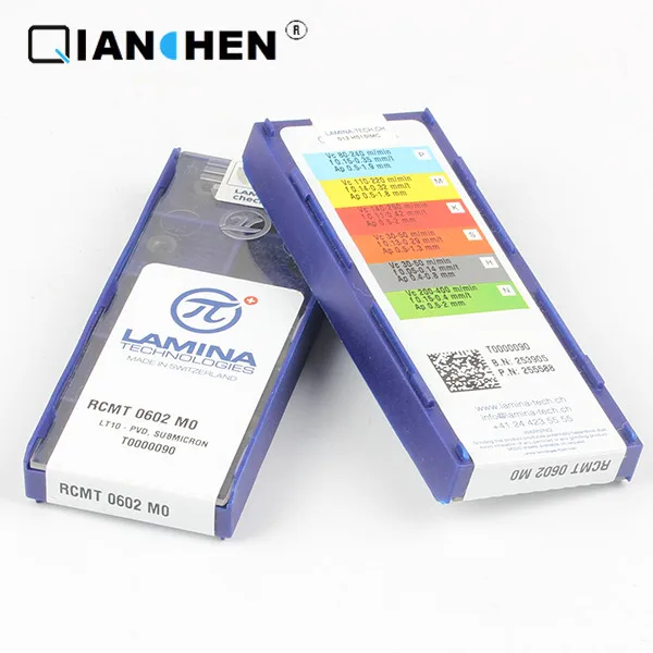 

Genuine original high quality high-performance LAMINA RCMT 0602 MO LT10 (10pcs/lot) tungsten Carbide Cutting tools inserts