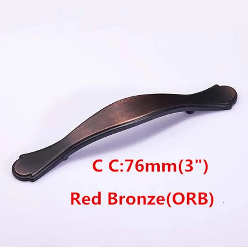 

76mm vintage furniture handle red bronze kitchen cabinet drawer handle pull antique copper dresser cupbiard door pull 3" ORB