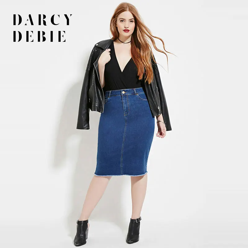 Модная женская одежда Darcydebie размера плюс Повседневная Уличная Однотонная юбка