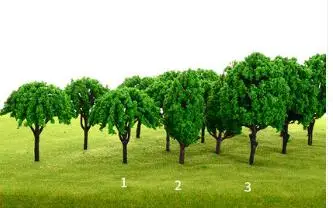 20pcs3-5cm 20-100 шт Искусственные пластиковые модели дерева для зеленого пейзажа сцены декорации высокого качества - Цвет: 20pcs3-5cm