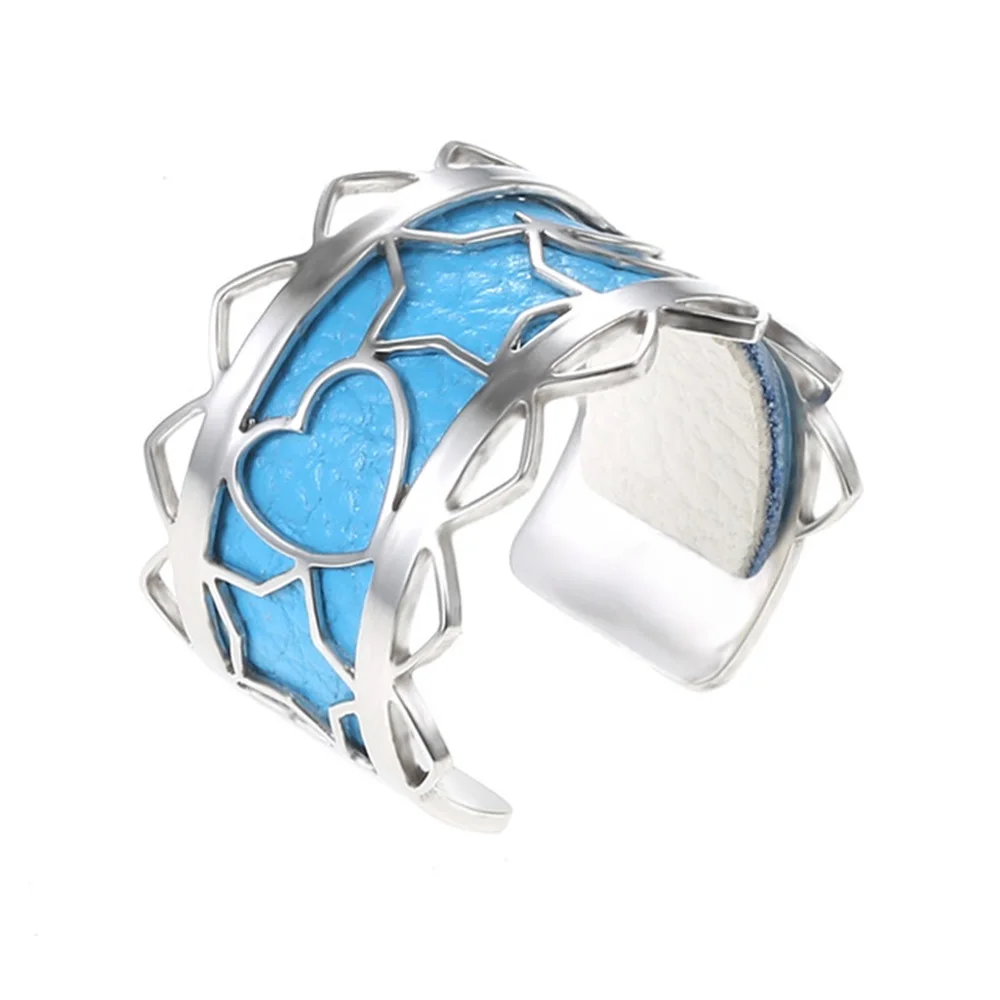 blue Legenstar2019 нежное кожаное кольцо на палец в виде звезды луны сердца Bague жоржет Argent bague acier inoxydable femme chevaliere homme - Main Stone Color: blue