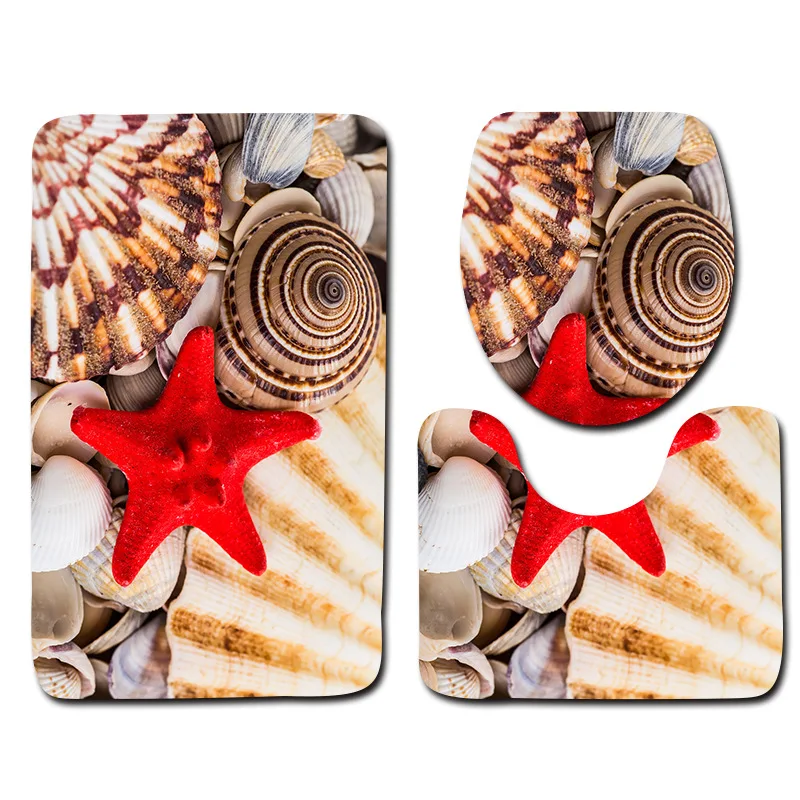 free shipping 3 pcs butterfly stone ocean bath mats anti slip bathroom mat set tapete banheiro washable toilet rug alfombra bano free global shipping