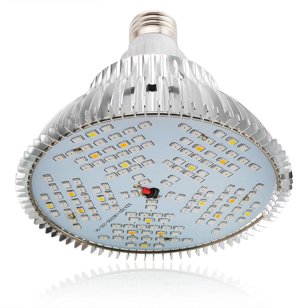 Фитолампа Full Spectrum LED Grow Light E27 100W для роста растений в тенте 220V 110V включена в розетку.