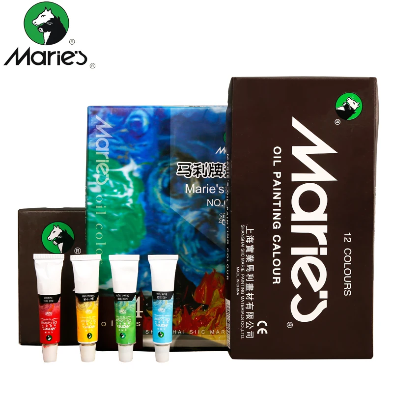 Краска Marie's, картина маслом, 12 цветов, 18 цветов, 24 цвета, Алюминиевая Туба для рисования, товары для рукоделия