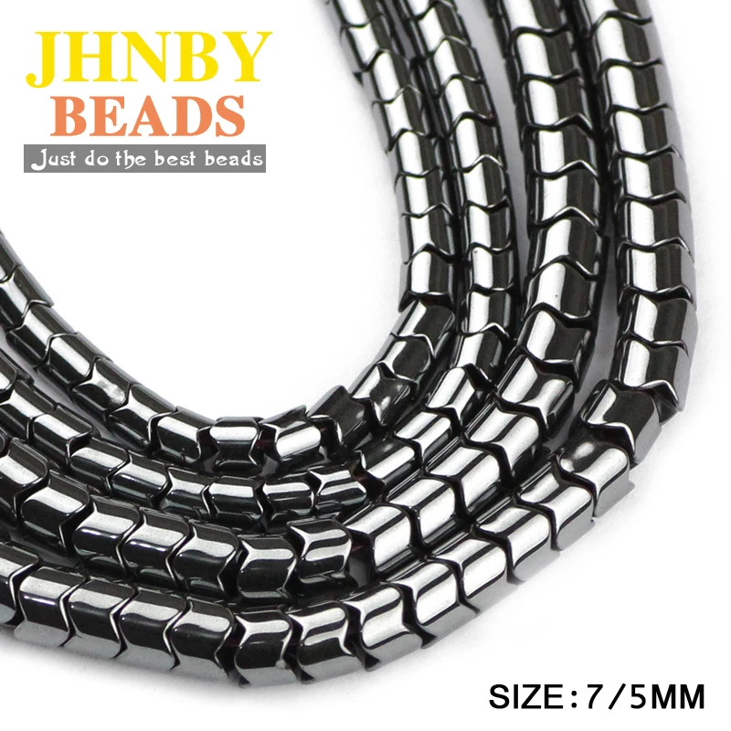 Бусины JHNBY Gear из черного гематита 7/5 мм геометрические бусины натурального камня
