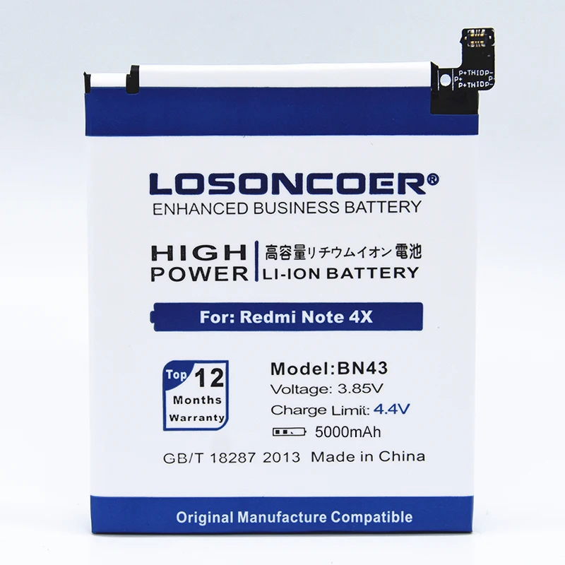LOSONCOER 5000 мАч BN43 аккумулятор подарочные инструменты для Xiaomi Redmi Note 4X батарея 4X5,5 дюймов батареи Snapdragon 625
