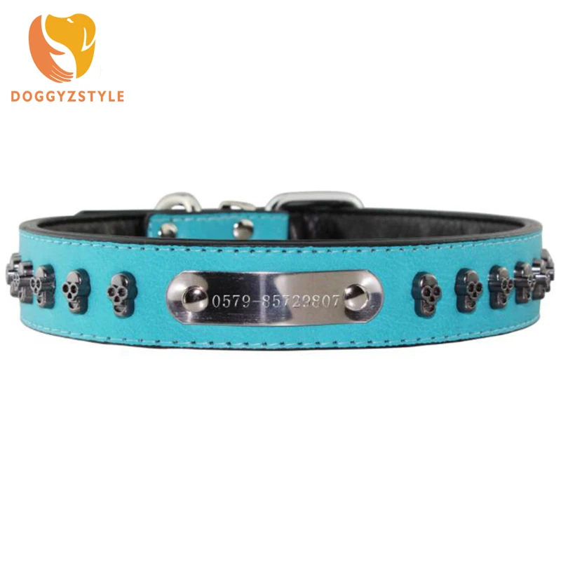 Ошейники DOGGYZSTLE для собак с шипами в виде черепа мягкие модные аксессуары из