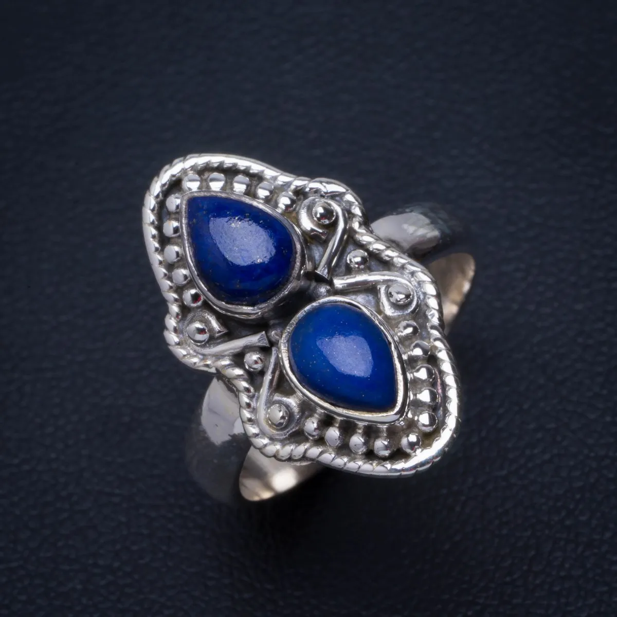 

Natural Lapis Lazuli Handmade Unique 925 Sterling Silver Ring 7 B1163