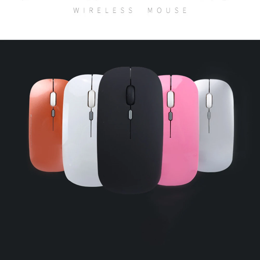 Новая 2 4 ГГц перезаряжаемая беспроводная мышь Тихая Кнопка ультра тонкий USB