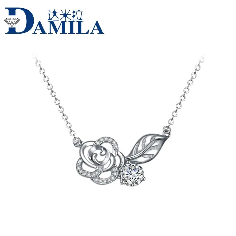 Склад Damira 925 серебряные ювелирные изделия мода микро Роза кулон с цирконом