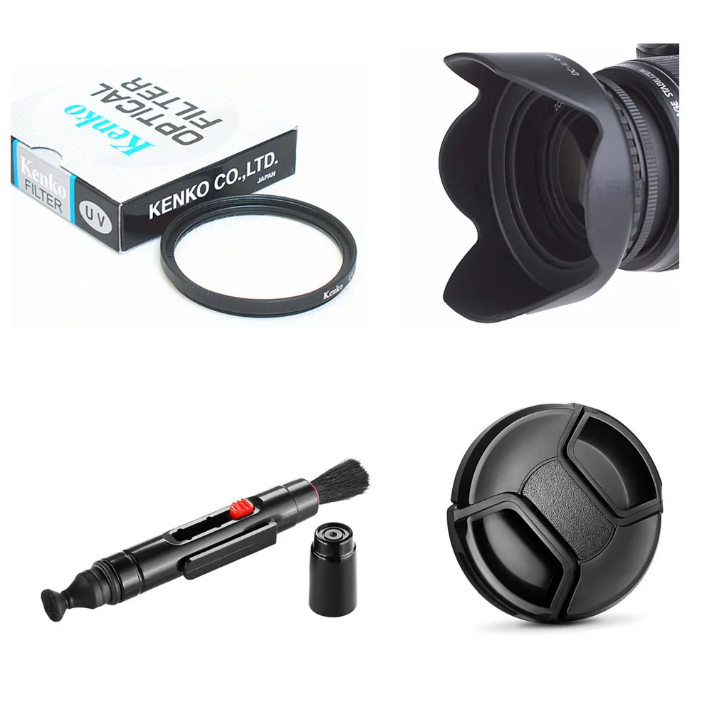 58mm UV Filter + Lens Hood Cap Cleaning pen for Pentax K-S2 DSLR Camera Kit with 18-50mm WR Lenses | Электроника