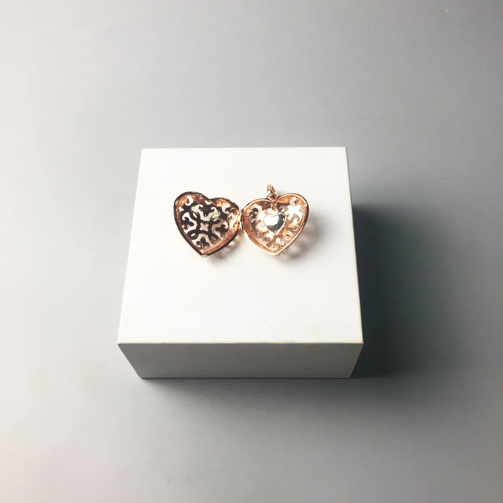 Кулон в виде сердца цвета розового золота кулон форме с вырезами цепочка