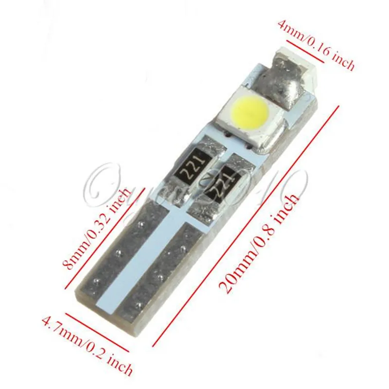 10pcs T5 3528 SMD 3 LED Auto Car Indicator Light Lamp Dashboard Gauge Lights Instrument Warning Signal Bulbs Styling | Автомобили и