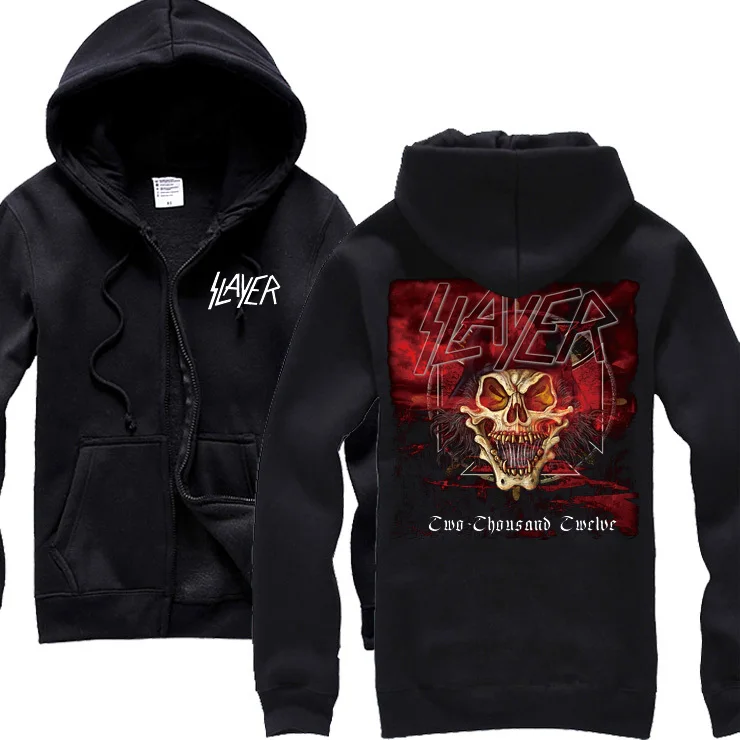 30 designs Slayer Cotton soft Rock hoodies shell jacket punk heavy metal zipper sweatshirt fleece sudadera Skull Outerwear
