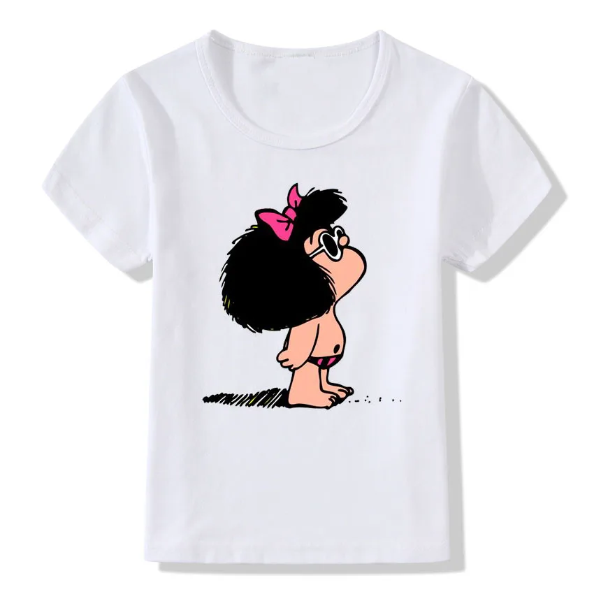 Футболка с принтом «Toda Mafalda» г. крутая Детская летняя футболка с круглым вырезом и короткими рукавами милая футболка для маленьких мальчиков и девочек