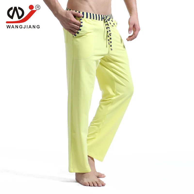 Брендовые мужские штаны для бега свободные пижамные сна хлопковые тренировочные